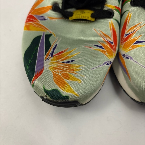 Adidas Originals Mens ZX FLUX NPS Blush Green Floral All Over Print Sneaker 10 - Picture 5 of 16